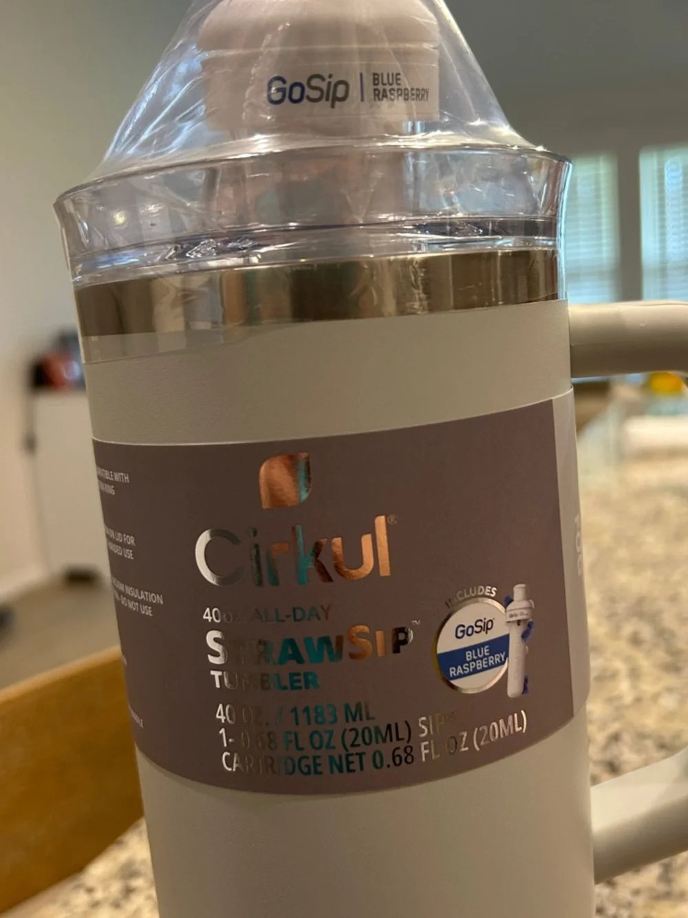 Cirkul All Day StrawSip Tumbler - Light Gray 1 cartridge